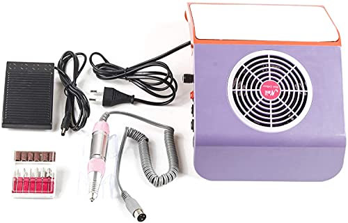 Manicure Tools 2-in-1 Nail Vacuum Cleaner 25000Rpm Electric Nail Drill Bits Dust Collector Power Desktop Suction Salon Fan Remover Polisher Cleaning Extractor Equipment