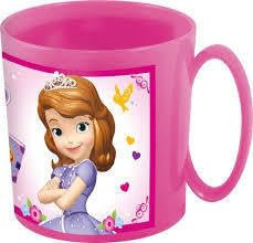 Golddunes Kids 2023 Character Licence Mug 350ML Drinking Re-Usable Plastic Cup Microwave Safe (Princess Sofia)