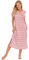 Jlowesun Lingerie féminine Sleep Lounge Chemise de Nuit à Rayures, Manches Courtes, Robe de Nuit Douce et boutonnée avec Poches XL