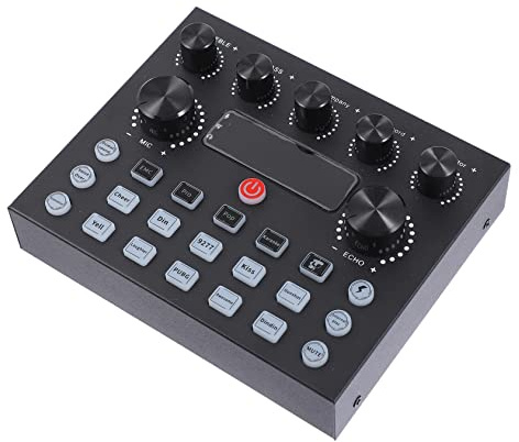 Amosfun Externe Soundkarte mit Stimmverzerrer für Erwachsene Eisengehäuse 800 Ma Kompatibel mit Mobiltelefon und Tablette