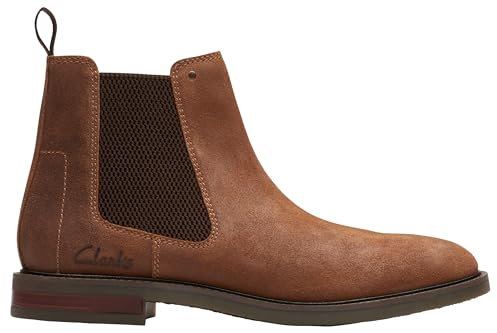 Clarks Jaxen Easy, Stivali Chelsea Uomo, Cola Suede, 45.5 EU