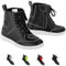 Vaster Moto Stivali Moto Uomo, Traspiranti, Rinforzati, Leggeri Stivali da Moto Adventure Touring con Sistema di Chiusura Rapida ATOP, Protezione Caviglie, Suola Antiscivolo Nero, Nero , 46 EU
