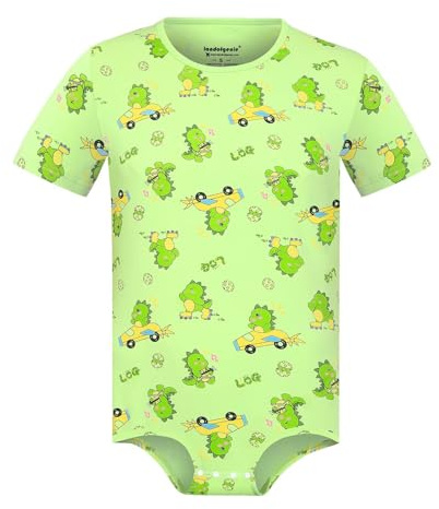 Landofgenie Homme Bouton Pas à Pas Chemise Combinaison Manches Courtes Une pièce Pyjama Dinosaur Rudy