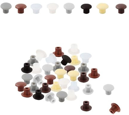 Niaciswe Bouchon de Trou de Percage Cache 800 Pièces 5mm Bouchons de Trou 5mm Bouchon de Recouvrement Trou Bouchons Noir Blanc Noir Cache Trou Bouchon Bouche Trou Cache Trou Meuble 5mm pour Meubles