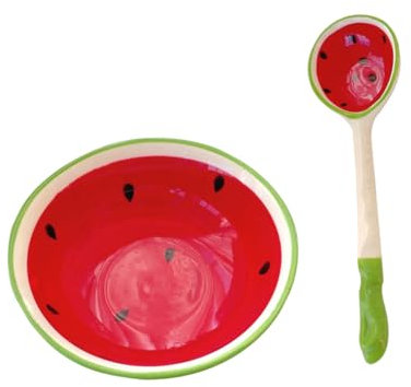 Milisten 1 Set Cartoon Ceramic Bowl Kids Pasta Cereal Bowl Food Tray Black Ceramic Bowl Mini Scoop Kitchen Bowl with Spoon Kids Cutlery Plates Pizza Bowl Child Salad Red Ceramics