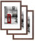 Scholar Tree Brauner A4 Bilderrahmen mit Passepartout, 3er-Set, Posterrahmen, Zertifikatrahmen, Freistehend und zur Wandmontage
