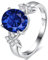 Yaresul Oval Ringe Frauen Damen Ringe Silber 925 Kreierter Saphir Ringe Criss Cross Zirkonia Verlobungsring damen Versprechen Ring Größe 54.4(17.3)