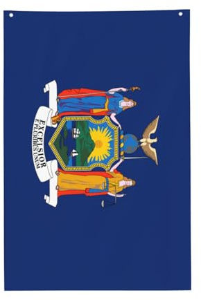 Wurton Drapeau de jardin imprimé drapeau de New York sur une face 0,6 x 0,9 m