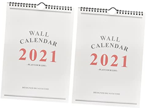 COHEALI 2 Stück 2021 Wandkalender 2021 Desktop-kalender Home-office-kalender Tagesordnungskalender 2021 Trockenlöschkalender Für Die Wand Kalendermonat Planen Wochenkalender Büro Faltbar