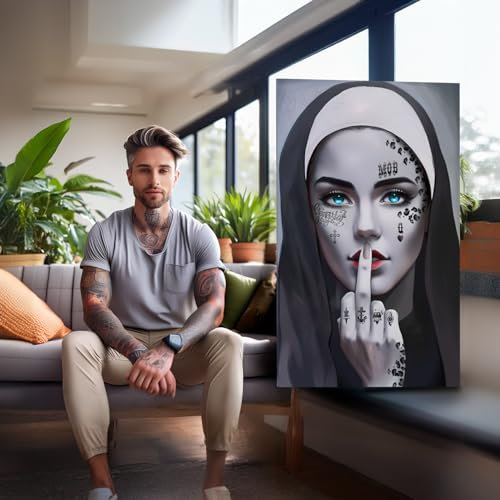 Gemälde The Nun wahlweise auf Leinwand oder Acrylglas (Leinwand auf Holzrahmen, 120 x 80 cm) (hochwertige Leinwand auf Holzrahmen, 40 x 60 cm)