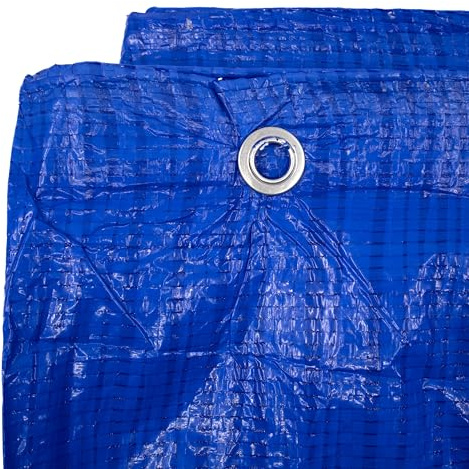 Abdeckplane 2x3m BLAU Wasserdicht + 1 EW-Chip! Gewebeplane mit Ösen Gartenplane Tarnplane Plane für Outdoor & Garten Holz Camping & Survival Ausrüstung Bauplane Zeltplane 200 x 300 cm