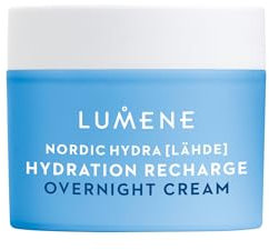 LUMENE Nordic Hydra [LÄHDE] Hydration Recharge Overnight Cream | Mit Hyaluronsäure, arktischem Wasser und nordischem Birkensaft | Für Feuchtigkeit und Barriere-Reparatur | Vegan | 50 ml