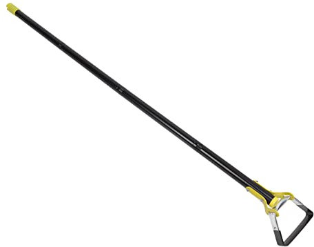 NOENNULL trädgårdsrockhacka, justerbar lång handtagsslinga, stigbygelhacka, rostfritt stål actionhacka trädgårdsarbete, ogräs (3 sektioner 128 cm/50,4 tum)