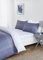 Rapport home 4 Piece Bedding Set with Fitted Sheet – Double Size Duvet Cover Set + Matching Pillowcases, Reversible Hudson Check Quilt Cover, Soft Microfibre Minimalist Blue Bed Linen