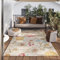 WECONhome moderner, wetterfester Teppich für Innen und Außen - florales Design für Wohnzimmer, Esszimmer, Flur, Terrasse und Balkon - Abloom (80 x 230 cm, beige)