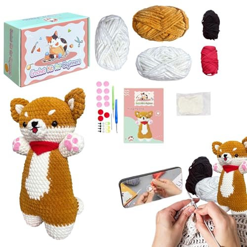 Häkelset Für Hunde - Häkelset Für Hunde Für Anfänger, Tier-Strickset,Häkelset Für Anfänger | Häkel-Strickset Mit Niedlichen Tieren, Häkeltier-Set Für Hundeliebhaber