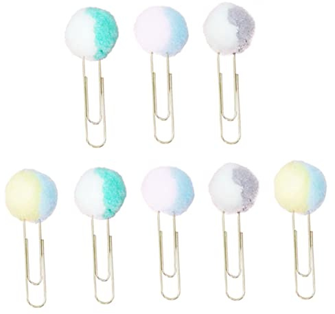 HOODANCOS 1set Double Plush Paper Clips Stylish Stationery for Office and School Use Fun and Functional Bookmark Clips Random Colors and Plush Design