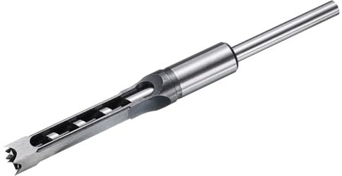 sourcing map Broca de agujero cuadrado para madera de 12 mm, cincel hueco, herramienta de corte de espolón, acero de alto carbono para carpintería