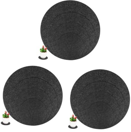 Lot de 3 sous-verres en feutre et liège pour plantes absorbantes - Pour plantes en pot - Soucoupes et plateaux de fleurs - Gris - Non tissé - Lot de 20