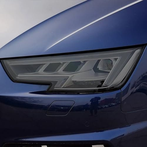 HCXNBS Auto Scheinwerfer Schutzfolie Rauch Schwarz TPU Schutz Transparent Aufkleber, Passend für Audi A4 S4 RS4 B8 B9 8 KW 2012-heute