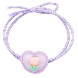 6 niedliche Blumen-Haarbänder für kleine Mädchen, Baby-Haarschlaufen, nicht beschädigend, Haargummi für Kinder (lila)