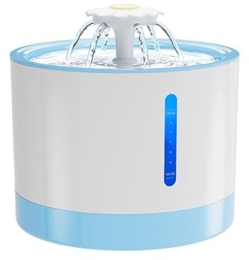 Fontaine à eau automatique pour chat - Distributeur d'eau intelligent avec fenêtre de niveau d'eau LED - Gamelles d'eau rechargeables pour chien - Bols d'arrosage automatiques pour chats