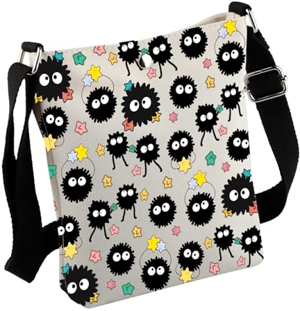 Anime-inspiriertes Geschenk, Ruß-Sprite-Umhängetasche, Kawaii, Ruß-Sprite, Geschenk, Anime-Liebhaber, Geschenk