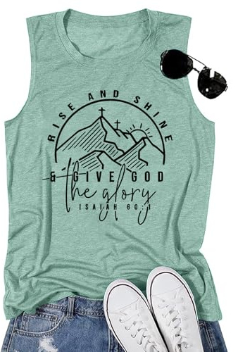 wxqxzly Hiking Graphic Tank Tops for Women Spring Summer Casual O Neck Sleeveless Outfit Christian Inspirational T Shirt Holiday Weekend Travel Trip Tank Blouses,Pale Green L