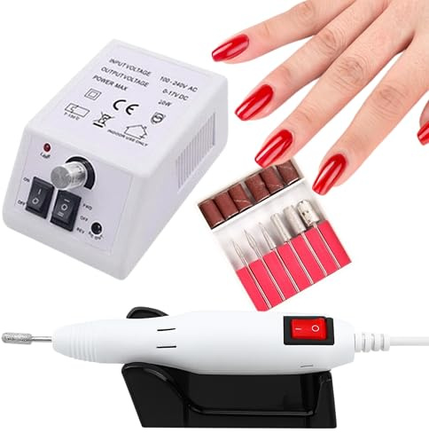 Lewer DM-2000 Nagelfräser Set 20W, Profi Maniküre & Pediküre, Weiß | Professionelles 20W Set zur Nagelpflege. Ideal als Nagelhaut- und Lackentferner für Maniküre & Pediküre.