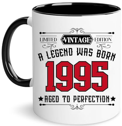 Vintage 1995 Coffee Mug, 30th Birthday Gifts for Men Women, Thirty Birthday Gift for Him 1995, Ideas for 30 Year Old Female, Turning 30 Gift for Her, Sister, Mom, Daughter, Dad, Husband, Brother