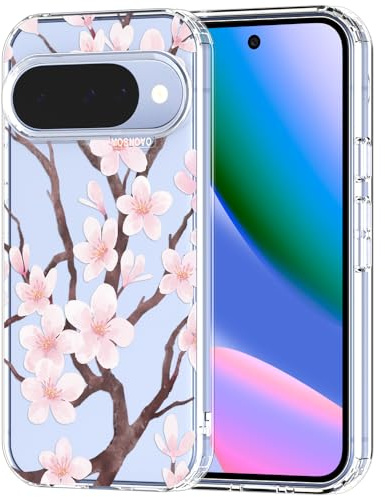 MOSNOVO Hülle für Google Pixel 10 & 10 Pro – Durchsichtige, schlanke, stoßfeste TPU+PC-Handyhülle, [6,6 Fuß Fallschutz/Anti-Abziehen] - Kirschblüten-Blume
