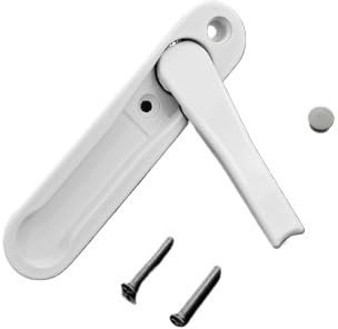 Maniglia Finestra,Maniglie Finestre Maniglia for finestra nascosta in lega di zinco bianca/nera, accessori ferramenta finestre, maniglia zanzariera con viti acciaio inossidabile(White)
