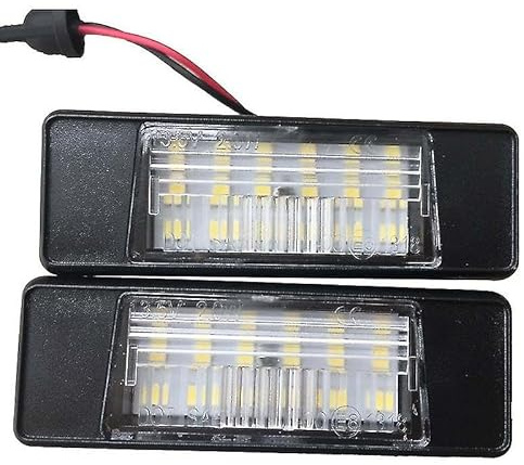 2 x LED-Kennzeichenbeleuchtung für Nissan X-Trail, Juke, Qashqai, Versa, Armada NV200, Primera, Pathfinder, Rogue Sport, Teana, Nismo Infiniti Q50, 18 SMD, 6000 K, weiß, hell, geringer Stromverbrauch