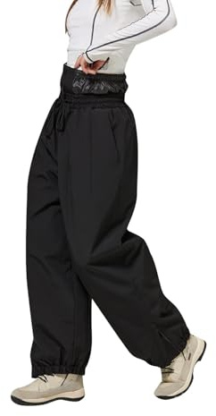 Generisch Skihose Damen Herren Snowboardhose Wasserdicht Baggy Unisex Schneehose - Einfarbig Mit Mehreren Taschen für Isolierte Wärme und Perfekte Passform im Winter