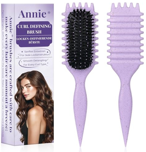 Peine pelo rizado definidos, cepillo antiestático para peinados con diseño de ventilación para cabello húmedo y seco, ideal para cabello rizado y para el cuidado del volumen (Morado)