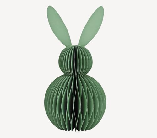 Seyila Home Papierhase in Wabenoptik, Honeycomb Dekoration aus Papier/Pappe, Größen (Grün, 30 cm)