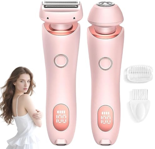Boulina Rasierer Damen, Sanfte Haarentfernung für Glatte Haut, Ergonomisches Design & Nass- und Trockenanwendung – Ideal für Die KöRperpflege (Rosa*1)