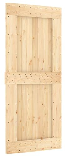 Mokuyary Porte NARVIK Naturel 90 x 210 cm Bois de pin massif Porte d'intérieur pour Salon, Chambre, Cuisine, Salle de Bain -A