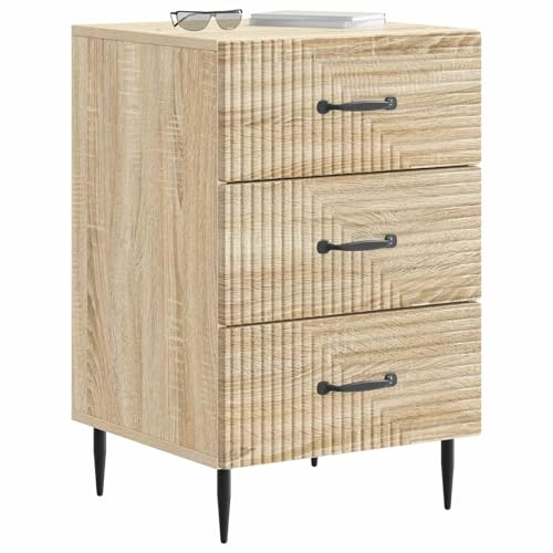 vidaXL Nachttisch Sonoma-Eiche 43 x 41 x 66,5 cm Holzwerkstoff, Kompakter Nachttisch, rechteckig, Vintage Stil, viel Stauraum, Coole Beistelltisch für kleine Räume