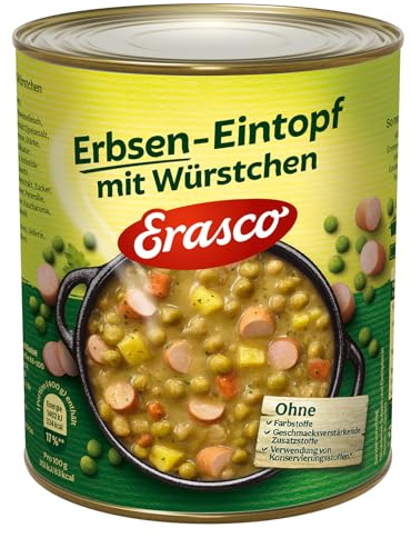 Erasco Erbsen-Eintopf mit Würstchen , 3er Pack (3 x 800 g Dose)