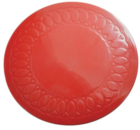 Tenura Red Non Slip Heat Proof Extra Large Coaster Mat Round 19x19 cm for Bowls, Vases, Coffee, Tea, Beer, Mug, Wine on Tables, Counters, Cabinets