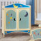 Dida - Puppenschrank Aus Holz Mit Garderobenstange Und 4 Kleiderbügeln Für Puppen Bis 50 cm Höhe - Dekoration: Mond. Optimal Für Die Puppenecken Im Kindergarten Und In Der Kinderkrippe