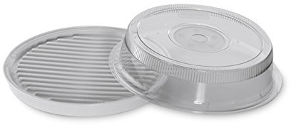 Nordic Ware Microwave 2-Sided Round Bacon and Meat Grill and 10-Inch Deluxe Microwave Plate Cover