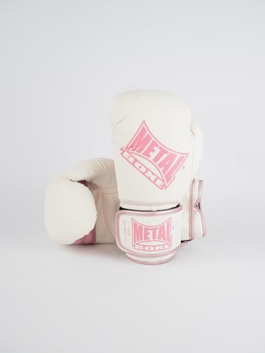 METAL BOXE - Guanti da boxe per allenamento, 08 oz, bianco