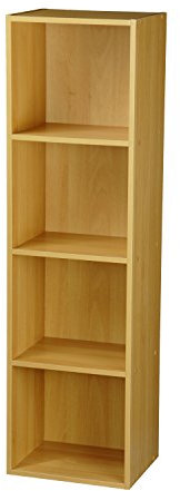 TOP Marques Collectibles Taylor & Brown® 1, 2, 3, 4 Tier Wooden Bookcase Shelving Display Storage Wood Shelf Shelves Unit (Beech, 4 Tier)