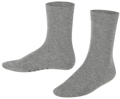FALKE Unisex Kinder Socken Cotton Finesse K So Baumwolle einfarbig 1 Paar, Grau Concrete Melange 3615, 23-26