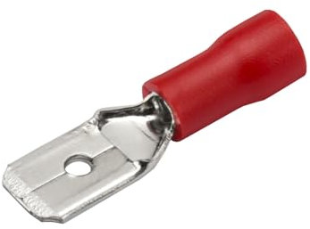 Heschen männlich Schnell Trennt, Vinyl isoliert, MDD1.25-250, 6,3 x 0,8mm Kabel Terminal, für 0,5-1,5mm² (22-16 AWG), Rot, 100 Stück