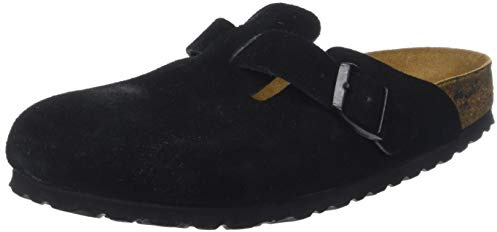 Birkenstock Unisex Boston SFB, Suede Leather Clogs, Noir (Black Black), 37 EU