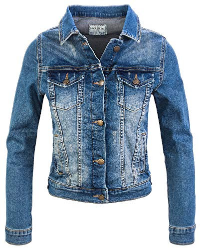 Rock Creek Damen Jeans Jacke Übergangs Jacke Denim Blouson Stretch Kurz Classic Jeansjacken Urban Stonewash D-401 Blau S
