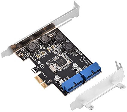 PCI-Express USB 3.0 Erweiterungskarte, 2-Port 19-Pin Interner Header, 5 Gbit/s, Low-Profile, für XP/7/8/8.1/10